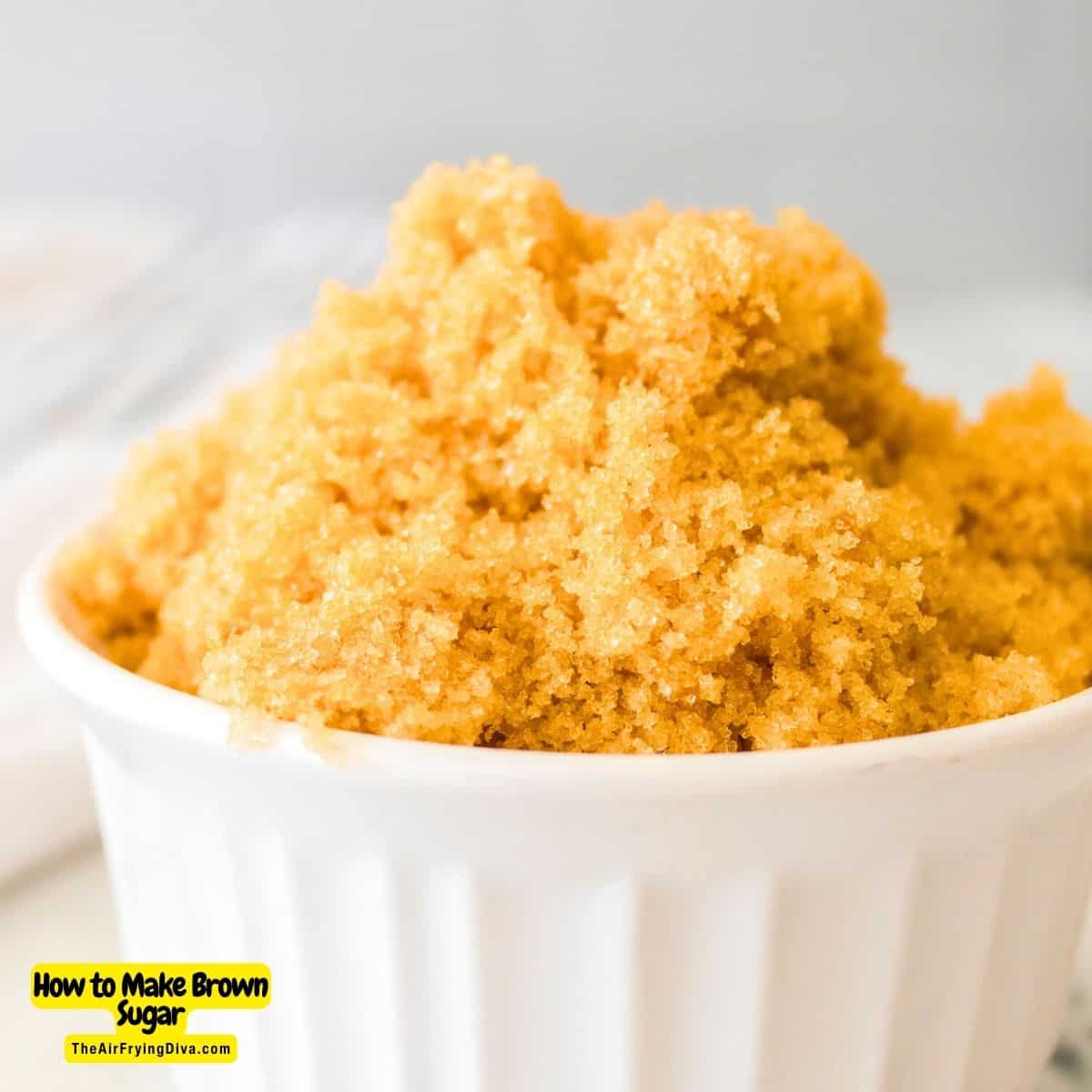 How to Make Brown Sugar, a simple two ingredients recipe for making homemade brown sugar from scratch.  Includes low sugar version.