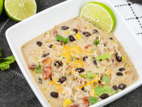 Crockpot Creamy Chicken Tortilla Soup