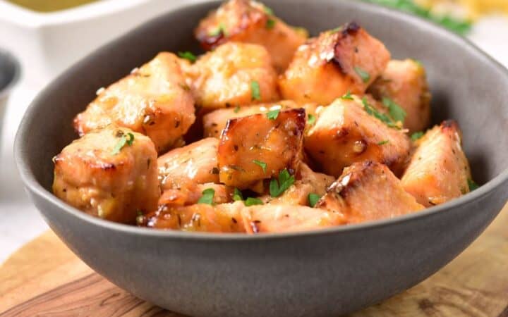 Air Fryer Honey Mustard Salmon Bites