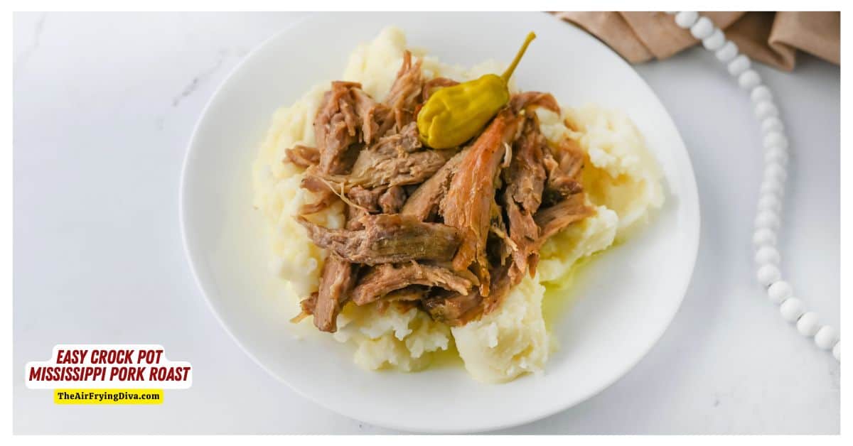 Easy Crock Pot Mississippi Pork Roast, a simple and delicious meal recipe made with five ingredients in a slow cooker. Easy Crock Pot Mississippi Pork Roast, a simple and delicious meal recipe made with five ingredients in a slow cooker.