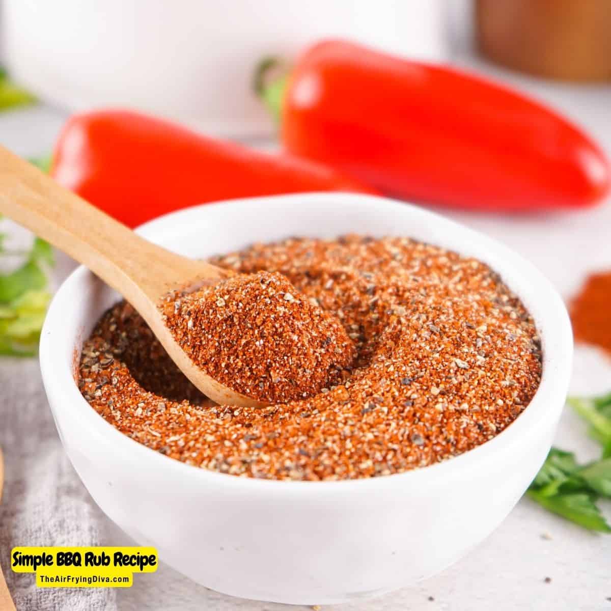Simple BBQ Rub Recipe, made with just five ingredients, this  versatile seasoning can be used for a variety of food from beef to popcorn.