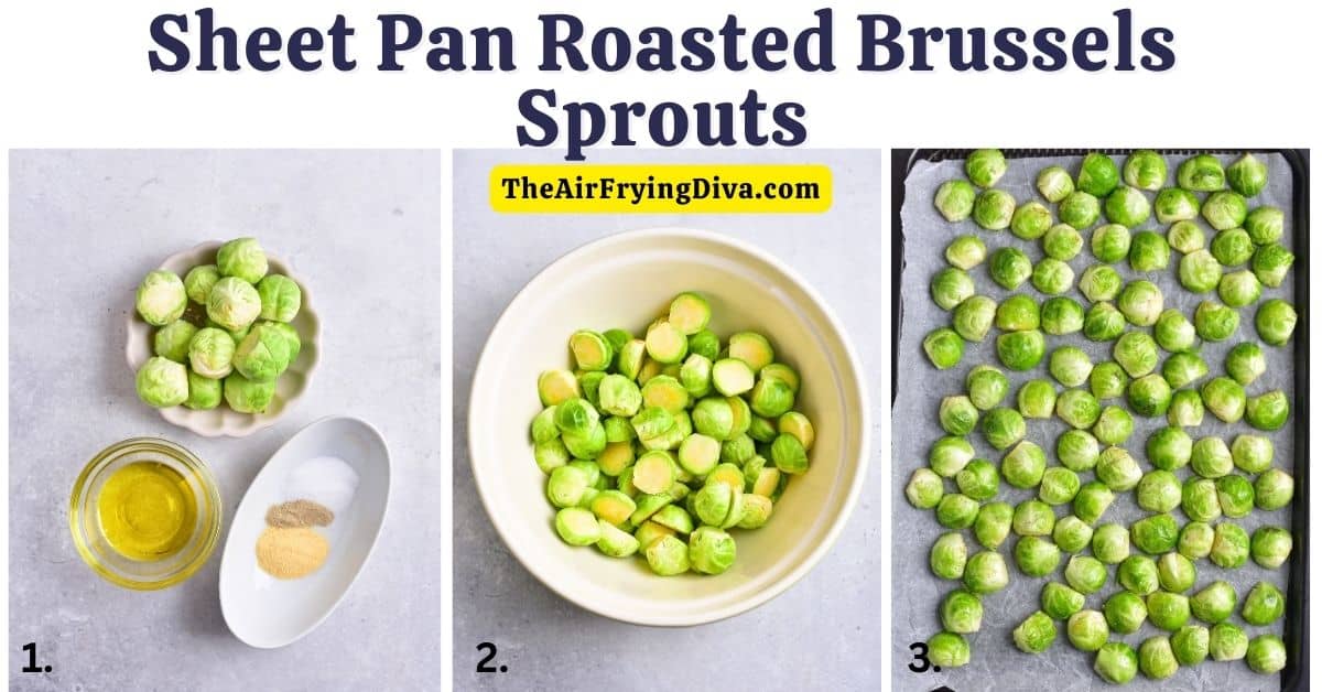 Sheet Pan Roasted Brussels Sprouts, a simple and delicious side dish recipe featuring crispy sprouts with caramelized edges.