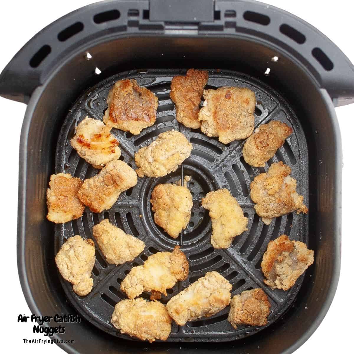 Air Fryer Catfish Nuggets, a simple and delicious recipe for lightly breaded fillet bites air fried to perfection in about 10 minutes.