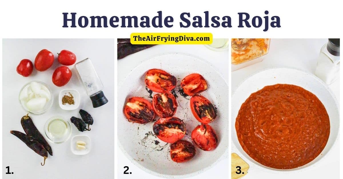 This Homemade Salsa Roja Recipe is a simple appetizer or condiment made with fresh ingredients in about 15 minutes.