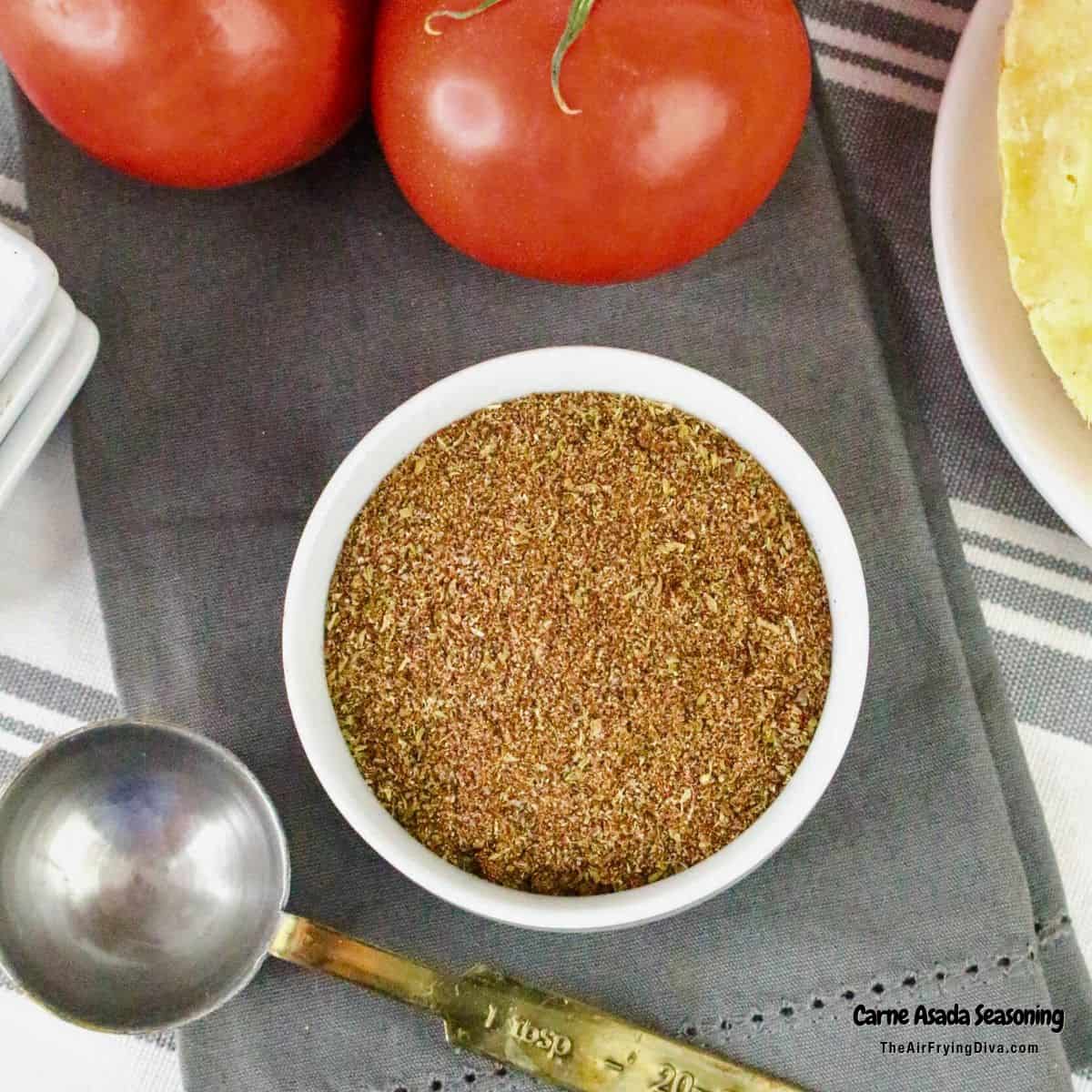 Carne Asada Seasoning, a  recipe for a Mexican-inspired spice blend that can be used as a dry rub, marinade, or for adding flavor to a dish.