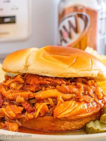 Slow Cooker Root Beer Pulled Chicken