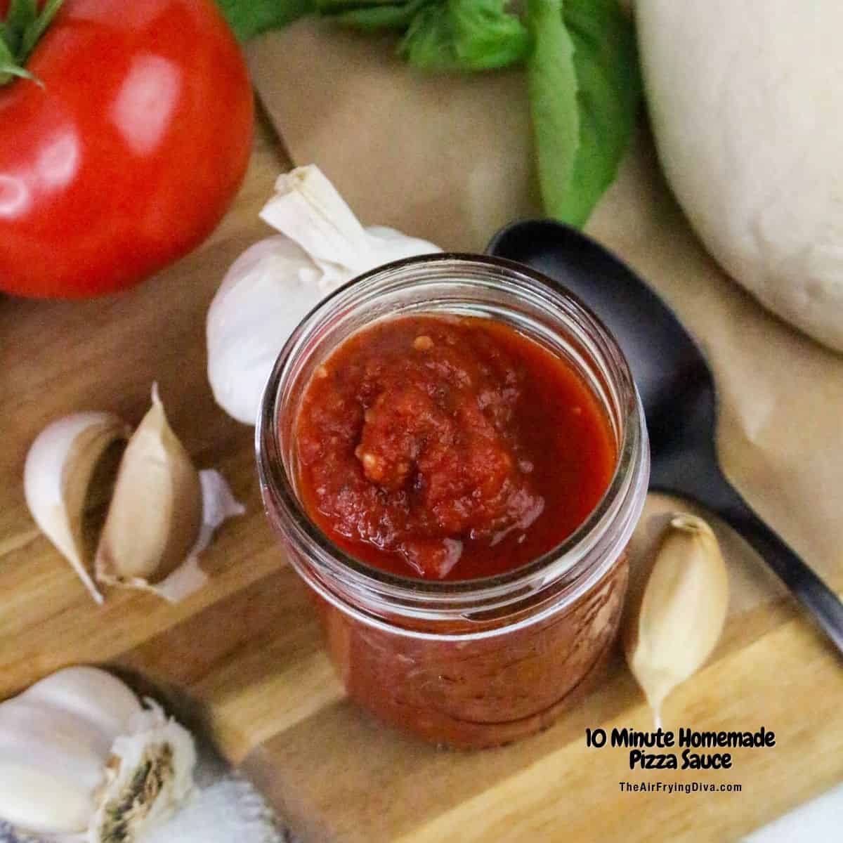 10 Minute Homemade Pizza Sauce, simple and delicious sauce recipe made in the Neapolitan style with San Marzano tomatoes.
