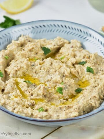 Air Fryer Eggplant Dip (Baba Ganoush)