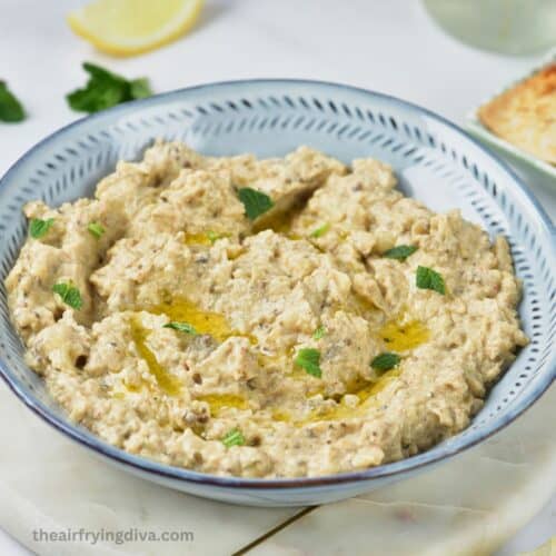 Air Fryer Eggplant Dip (Baba Ganoush)