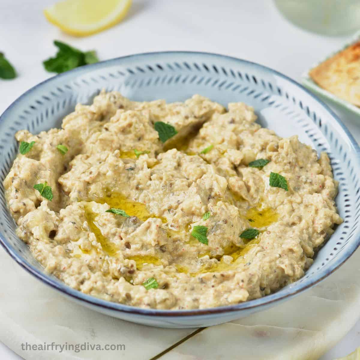 Air Fryer Eggplant Dip (Baba Ganoush)