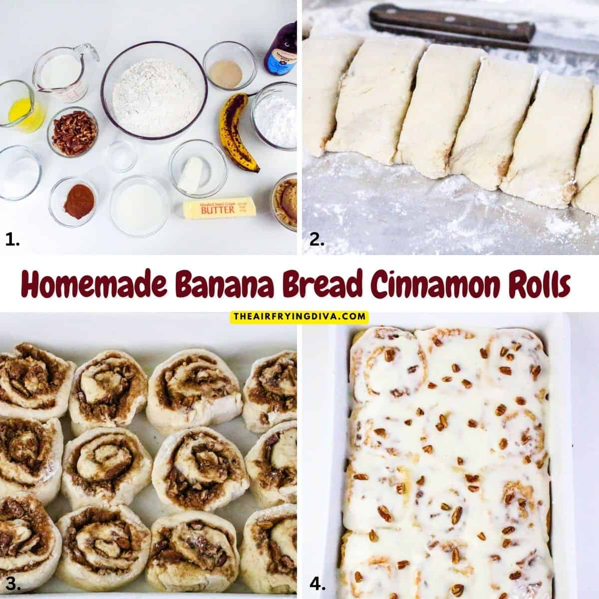 Homemade Banana Bread Cinnamon Rolls 