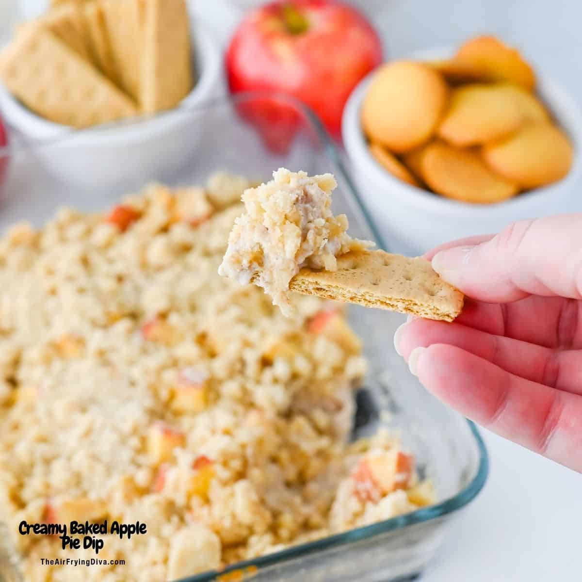 Creamy Baked Apple Pie Dip an easy dessert recipe made with chopped apples and cream cheese in about 20 minutes. Creamy Baked Apple Pie Dip
