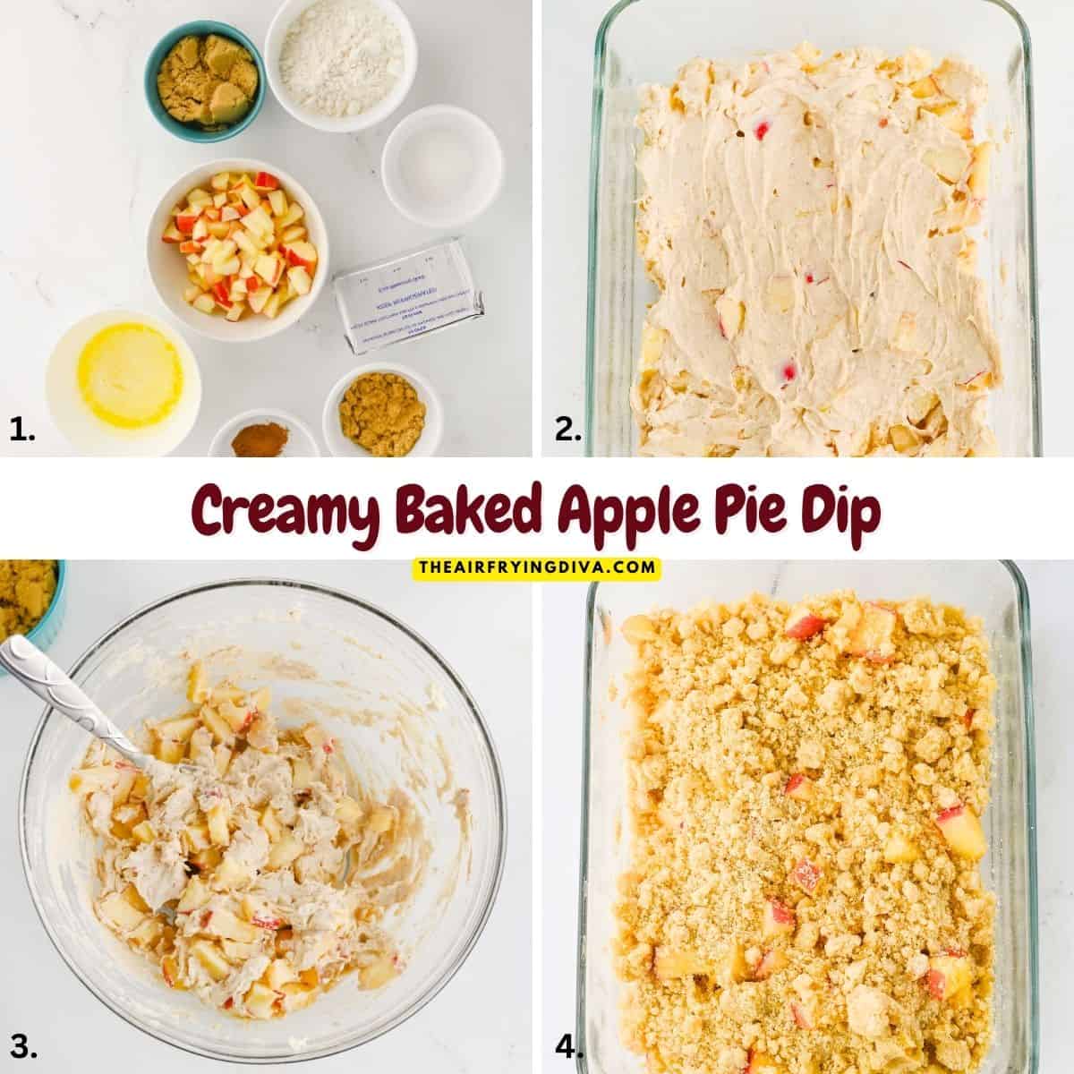 Creamy Baked Apple Pie Dip an easy dessert recipe made with chopped apples and cream cheese in about 20 minutes.