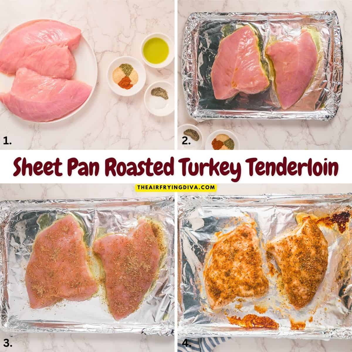 Sheet Pan Roasted Turkey Tenderloin, a simple and delicious recipe for tender and moist turkey oven baked to perfection in about 40 minutes.