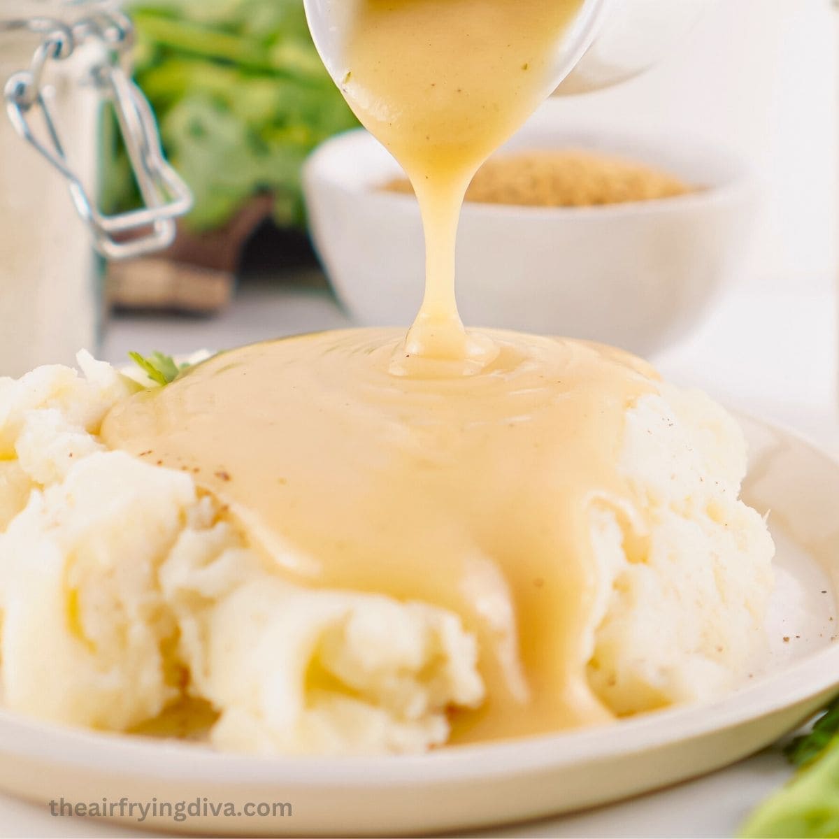 Homemade Brown Gravy Mix Recipe, a simple three ingredient classic recipe that can be used to make gravy or as a seasoning.