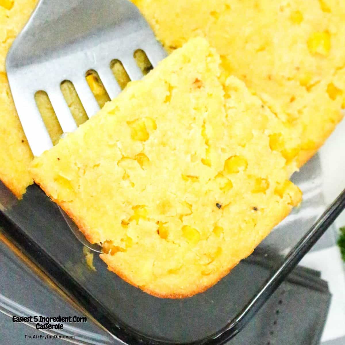 Easiest 5 Ingredient Corn Casserole, a quick and easy side dish made with two kinds of corn and cornbread mix.