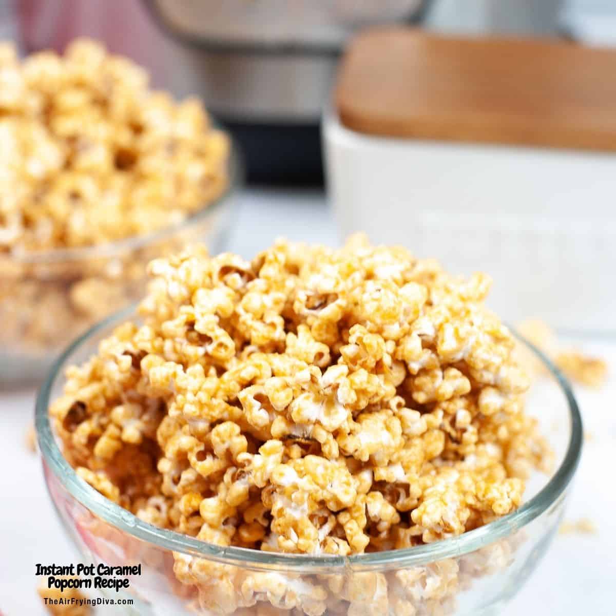 Instant Pot Caramel Popcorn Recipe, how to make homemade caramel corn in a pressure cooker. Easy recipe for a buttery sweet snack! Instant Pot Caramel Popcorn Recipe, how to make homemade caramel corn in a pressure cooker. Easy recipe for a buttery sweet snack!