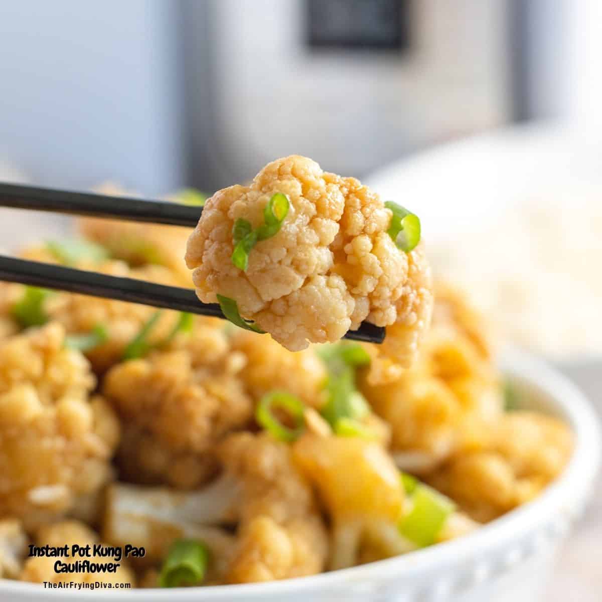 Instant Pot Kung Pao Cauliflower, savory, sweet, and somewhat spicy cauliflower florets pressure cooked to perfection in 20 minutes. Instant Pot Kung Pao Cauliflower, savory, sweet, and somewhat spicy cauliflower florets pressure cooked to perfection in 20 minutes.