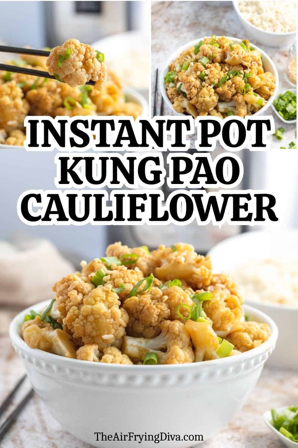 Instant Pot Kung Pao Cauliflower, savory, sweet, and somewhat spicy cauliflower florets pressure cooked to perfection in 20 minutes. Instant Pot Kung Pao Cauliflower, savory, sweet, and somewhat spicy cauliflower florets pressure cooked to perfection in 20 minutes.