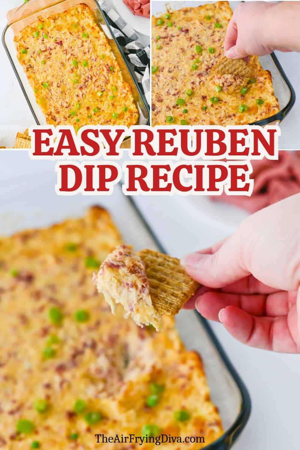 Easy Reuben Dip Recipe, a savory and creamy dip, based on the popular sandwich, oven baked to perfection in about 20 minutes. Easy Reuben Dip Recipe, a savory and creamy dip, based on the popular sandwich, oven baked to perfection in about 20 minutes.