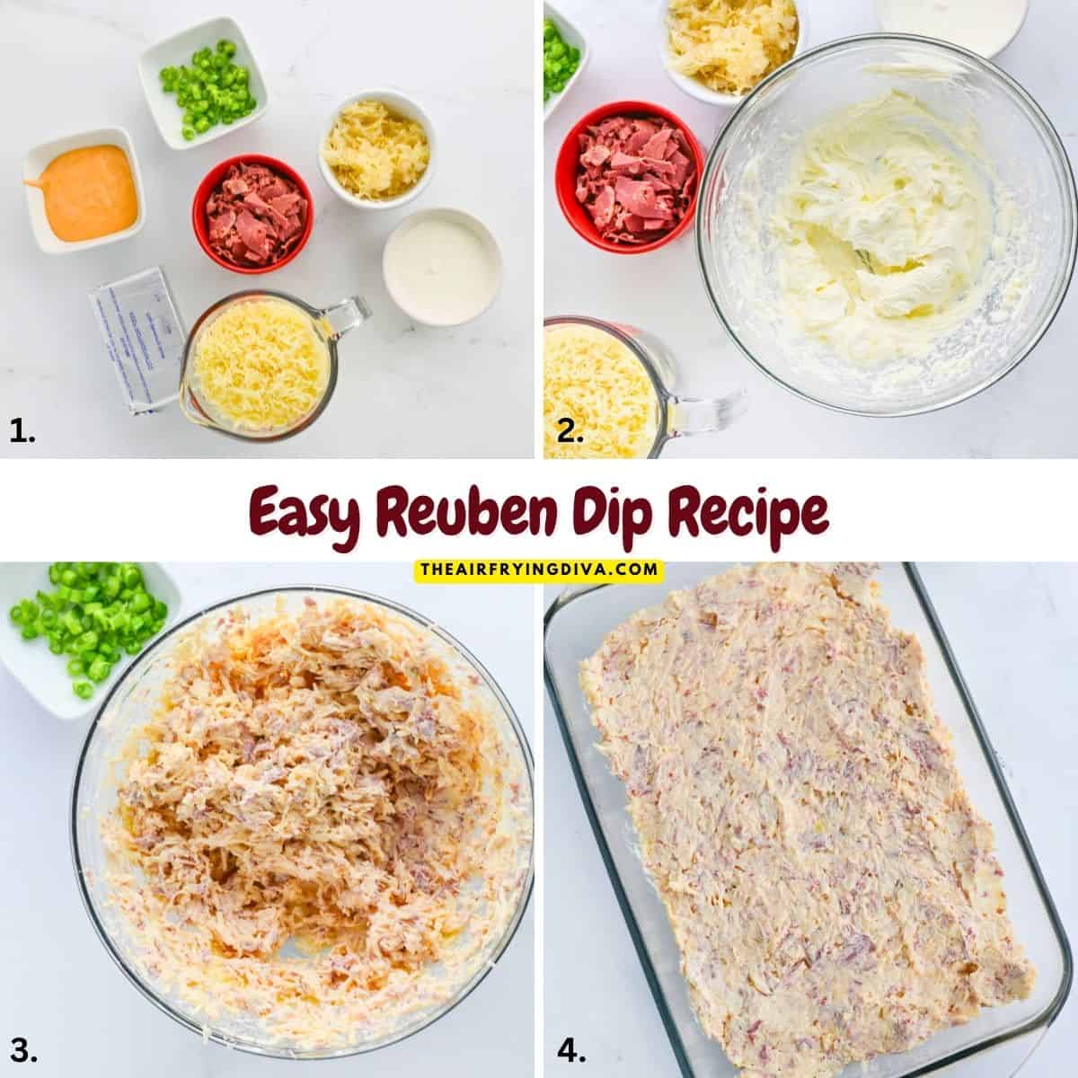 Easy Reuben Dip Recipe, a savory and creamy dip, based on the popular sandwich, oven baked to perfection in about 20 minutes. Easy Reuben Dip Recipe, a savory and creamy dip, based on the popular sandwich, oven baked to perfection in about 20 minutes.