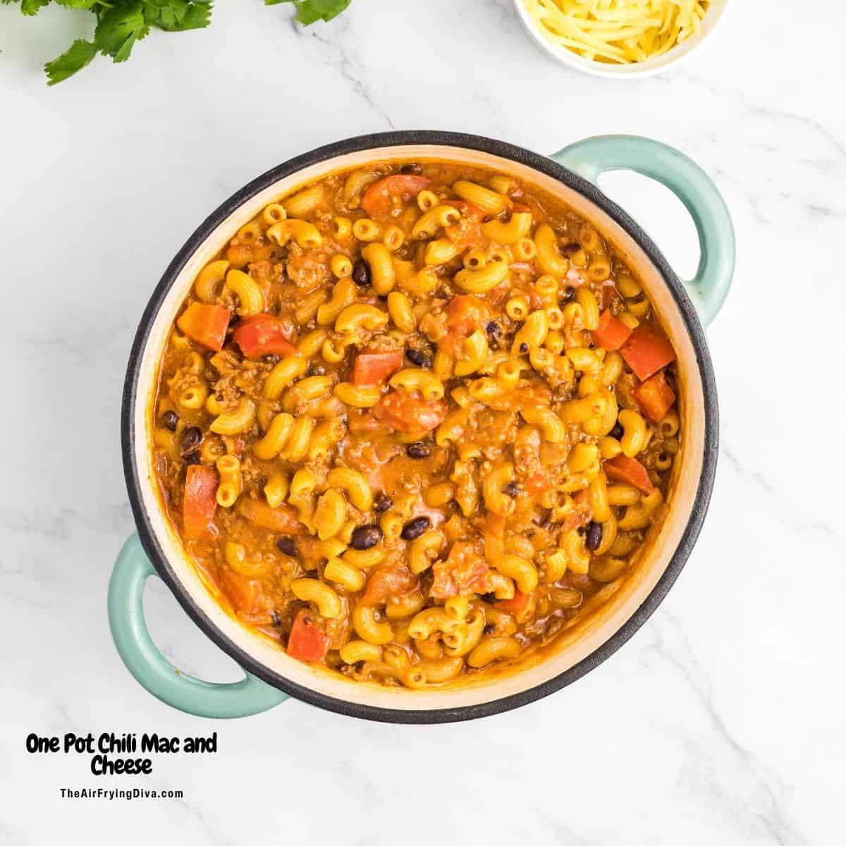 One Pot Chili Mac and Cheese, simple comfort food recipe combining together two classics, recipe is made in one pot or dutch oven. One Pot Chili Mac and Cheese, simple comfort food recipe combining together two classics, recipe is made in one pot or dutch oven. https://theairfryingdiva.com/