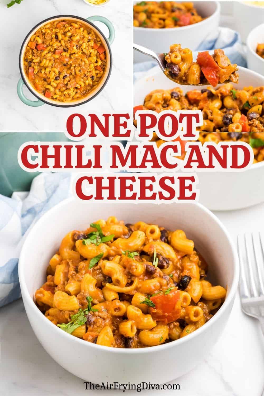 One Pot Chili Mac and Cheese, simple comfort food recipe combining together two classics, recipe is made in one pot or dutch oven. One Pot Chili Mac and Cheese, simple comfort food recipe combining together two classics, recipe is made in one pot or dutch oven. https://theairfryingdiva.com/