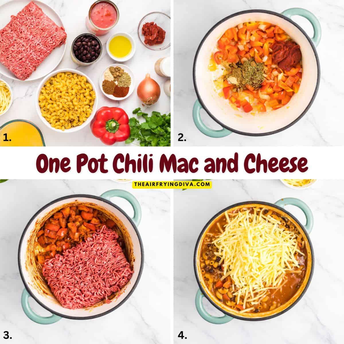 One Pot Chili Mac and Cheese, simple comfort food recipe combining together two classics, recipe is made in one pot or dutch oven. One Pot Chili Mac and Cheese, simple comfort food recipe combining together two classics, recipe is made in one pot or dutch oven. https://theairfryingdiva.com/