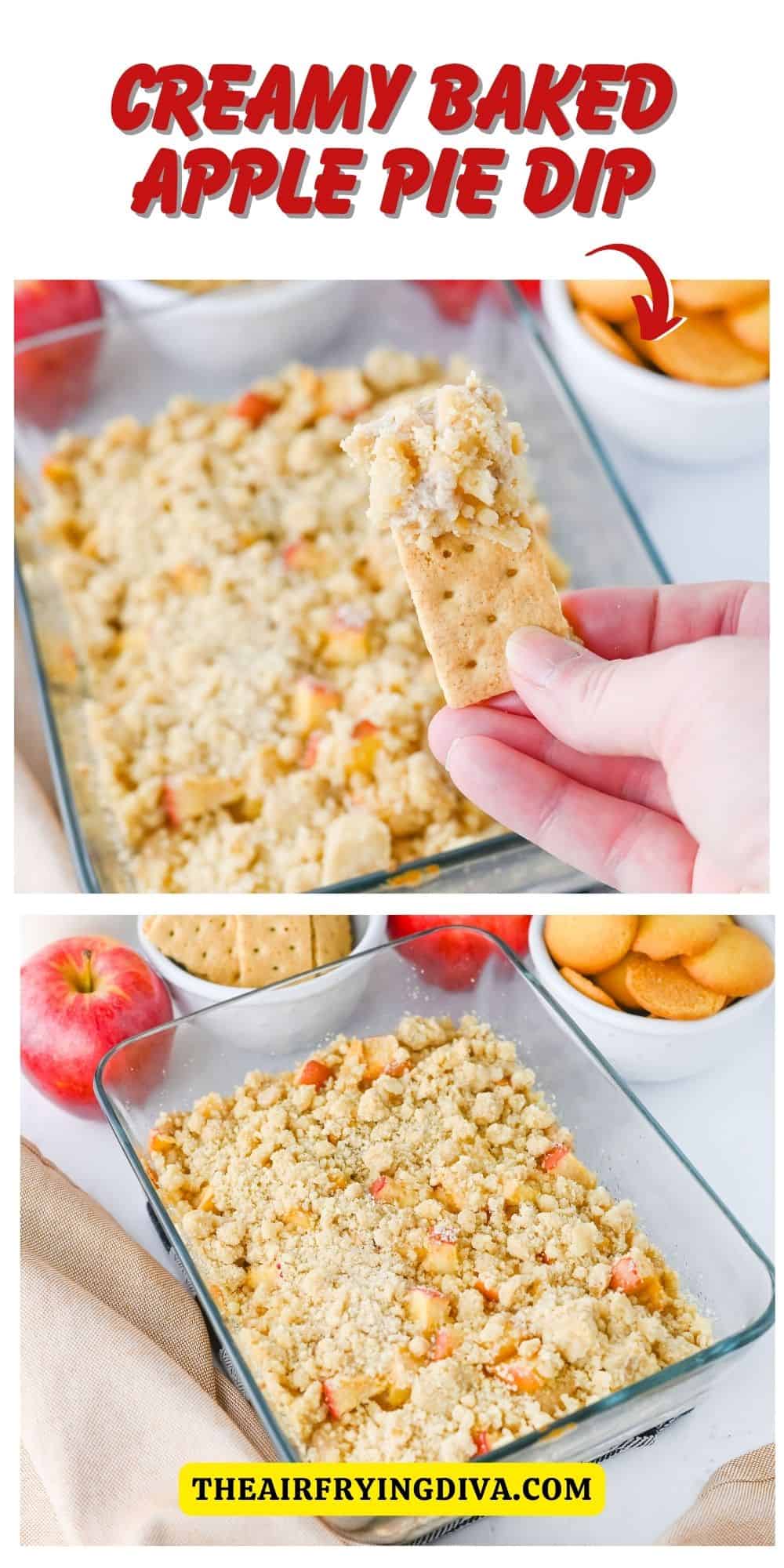 Creamy Baked Apple Pie Dip an easy dessert recipe made with chopped apples and cream cheese in about 20 minutes.