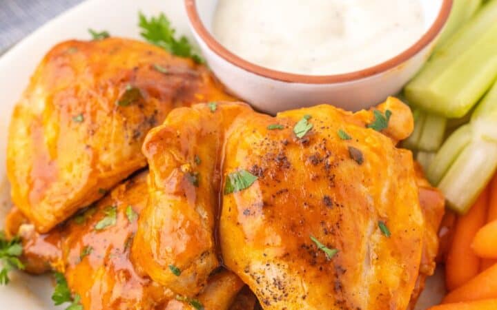 Skillet Buffalo Chicken Thighs