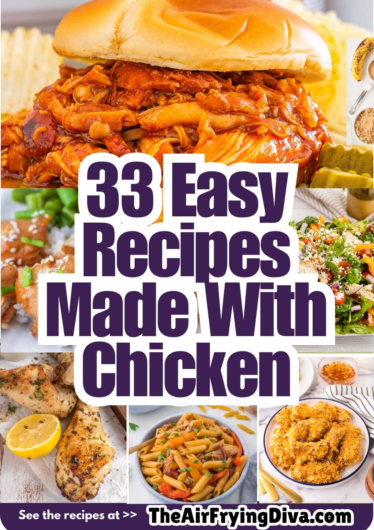 33 Easy Recipes Made With Chicken, a collection of the best easy chicken recipes! Baked, grilled, and skillet dinners all packed with flavor. 