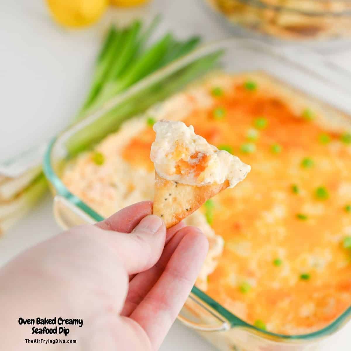 Oven Baked Creamy Seafood Dip Recipe- Packed with tender shrimp, sweet crab meat, and a luscious blend of cream cheese and melted cheeses Oven Baked Creamy Seafood Dip Recipe- Packed with tender shrimp, sweet crab meat, and a luscious blend of cream cheese and melted cheeses