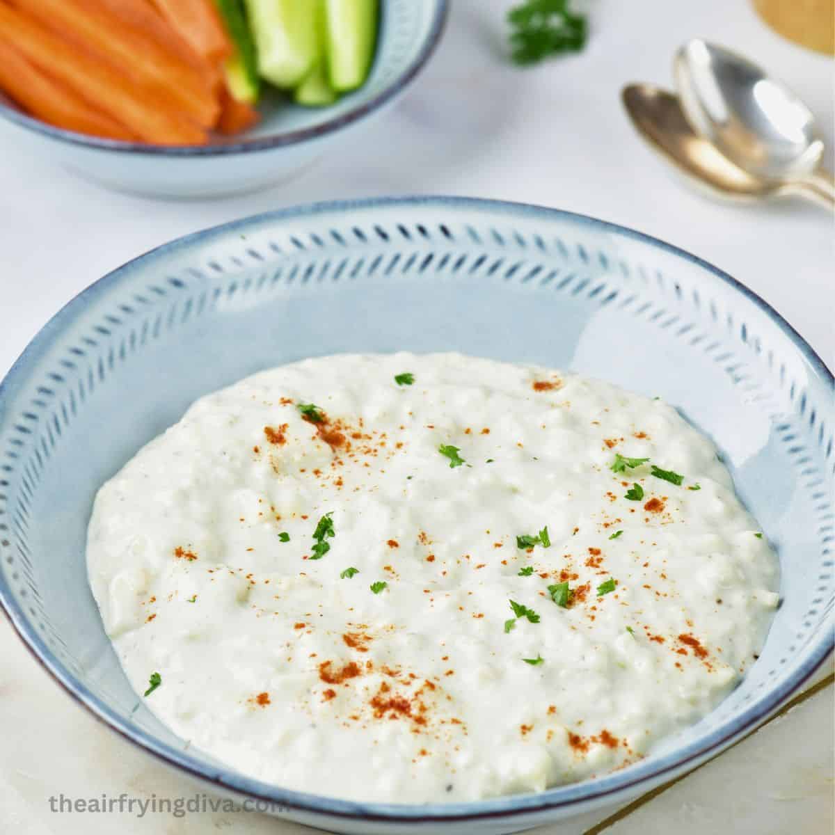 5 minute Creamy Blue Cheese Dip recipe- The essential bold and tangy dip for buffalo wings, wedge salads, and game-day appetizers. 5 minute Creamy Blue Cheese Dip recipe- The essential bold and tangy dip for buffalo wings, wedge salads, and game-day appetizers.