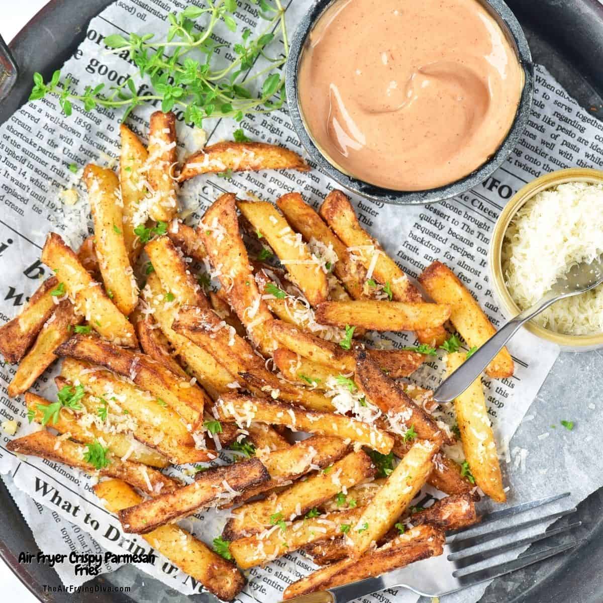Air Fryer Crispy Parmesan Fries, get the recipe for a delicious and healthier golden fry perfectly seasoned and air fried to perfection. Air Fryer Crispy Parmesan Fries, get the recipe for a delicious and healthier golden fry perfectly seasoned and air fried to perfection.