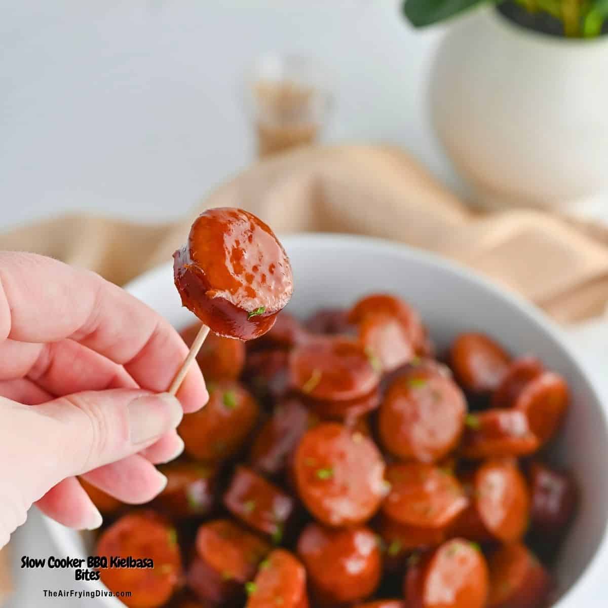 Slow Cooker BBQ Kielbasa Bites, a foolproof 4 ingredients recipe for sweet and savory smoked Polish sausage made in a crockpot. Slow Cooker BBQ Kielbasa Bites, a foolproof 4 ingredients recipe for sweet and savory smoked Polish sausage made in a crockpot.