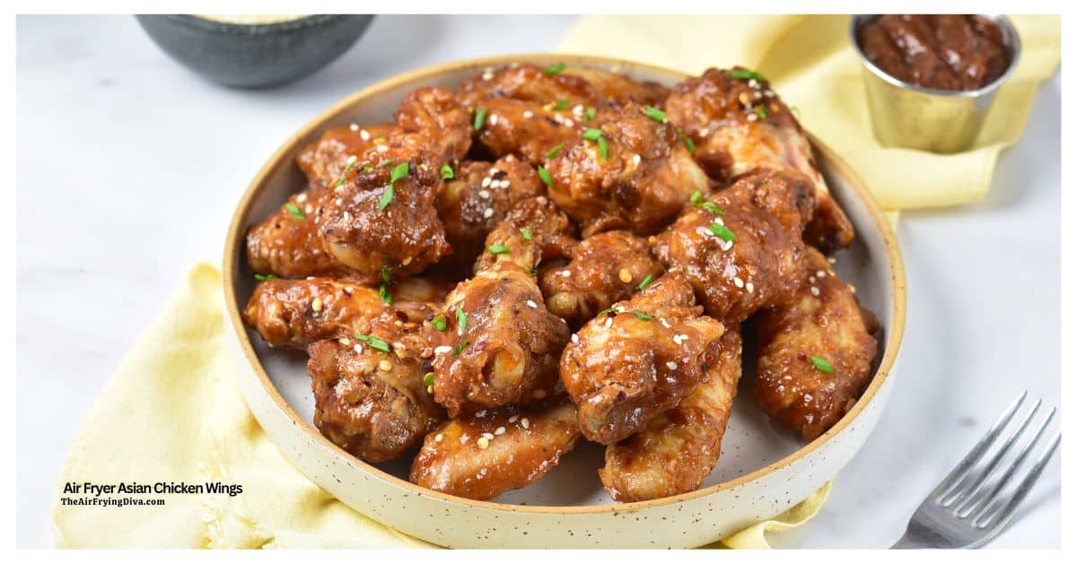 Air Fryer Asian Chicken Wings, an easy recipe for crispy air fried chicken coated in a sweet and savory Honey-Garlic glaze sauce. Air Fryer Asian Chicken Wings, an easy recipe for crispy air fried chicken coated in a sweet and savory Honey-Garlic glaze sauce.