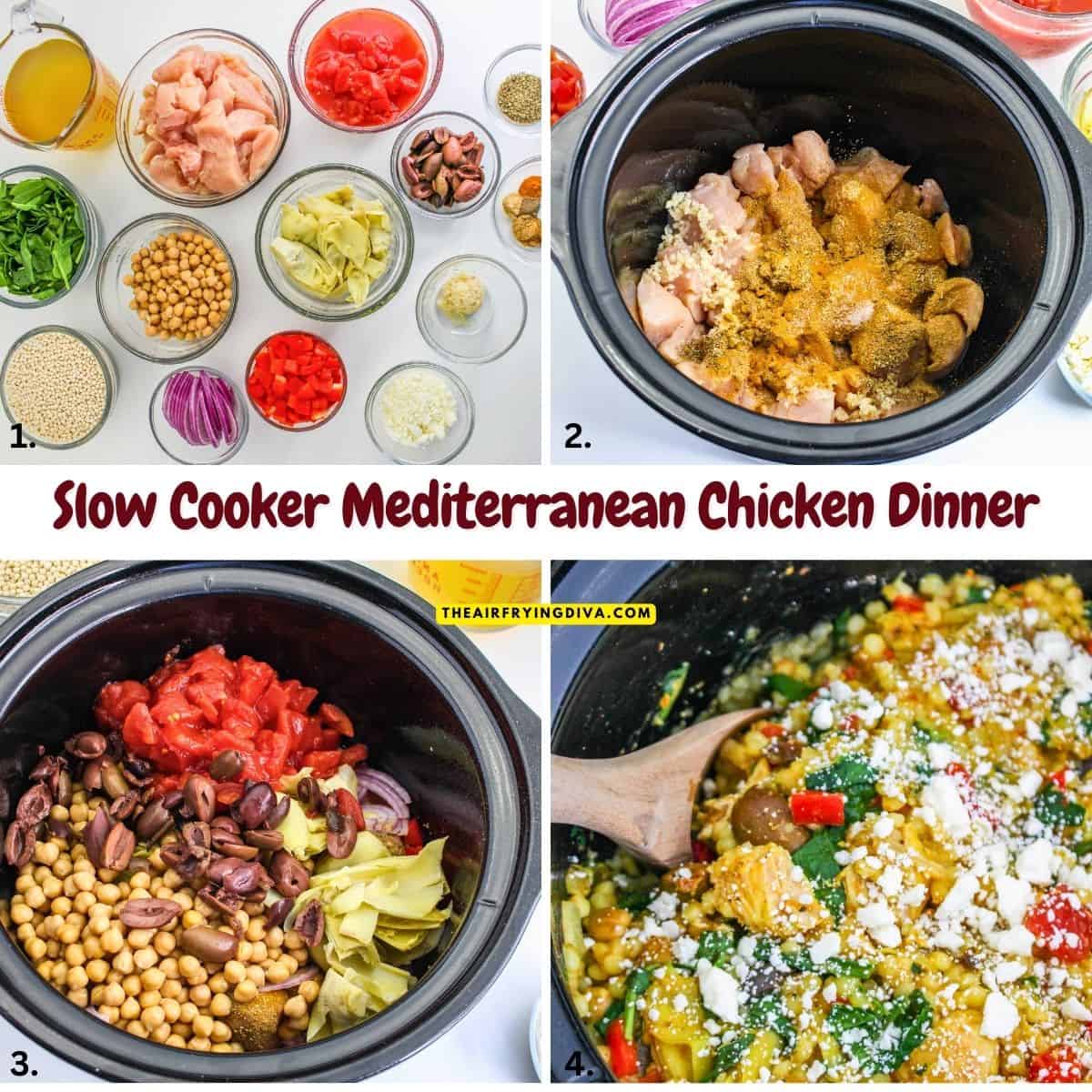 Slow Cooker Mediterranean Chicken Dinner is an effortless stew packed with tender chicken, chickpeas, artichoke hearts, and vibrant spices . Slow Cooker Mediterranean Chicken Dinner is an effortless stew packed with tender chicken, chickpeas, artichoke hearts, and vibrant spices .