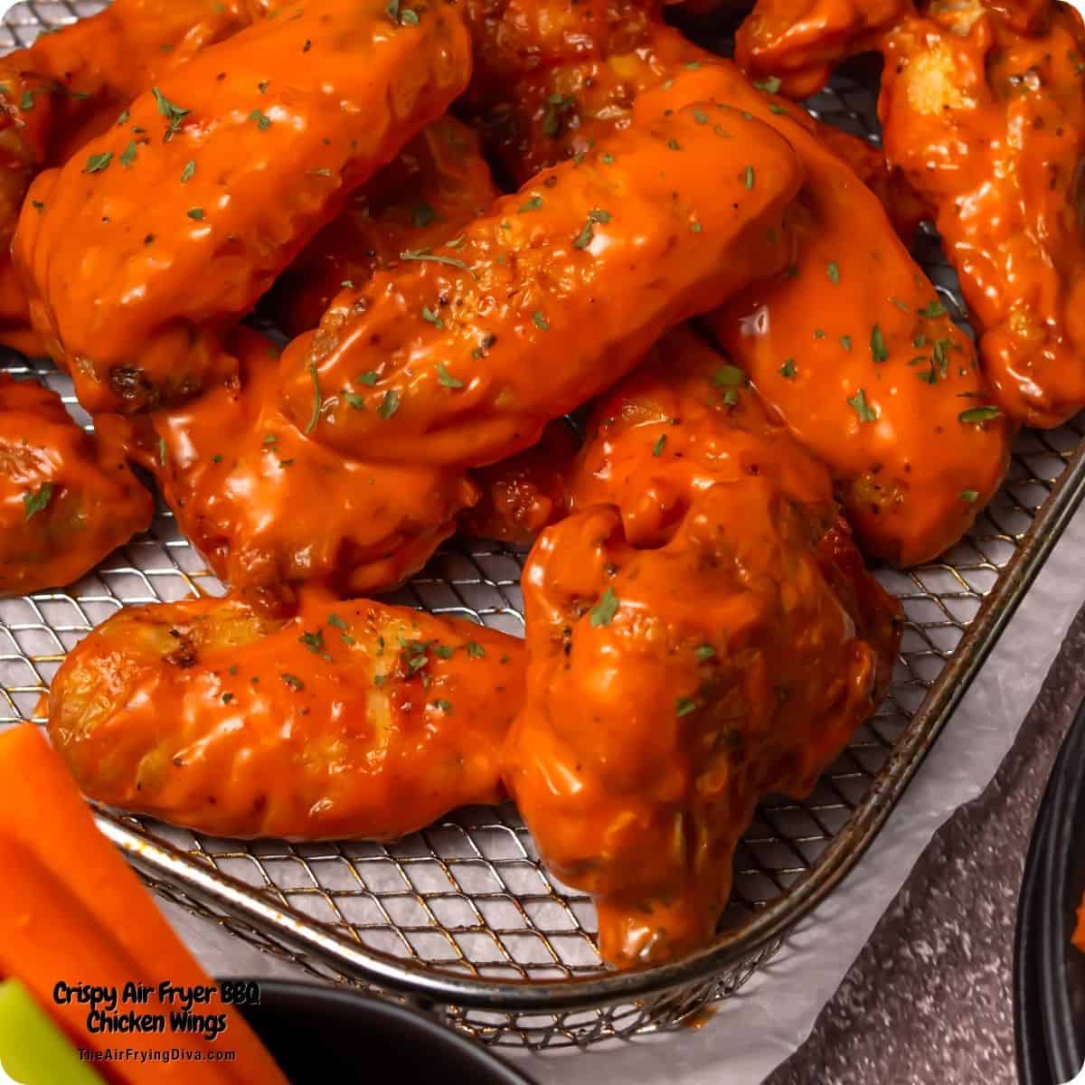 Crispy Air Fryer BBQ Chicken Wings, Get better than take-out wings, easy recipe featuring a perfect crunch and a sticky, caramelized finish. Crispy Air Fryer BBQ Chicken Wings, Get better than take-out wings, easy recipe featuring a perfect crunch and a sticky, caramelized finish.