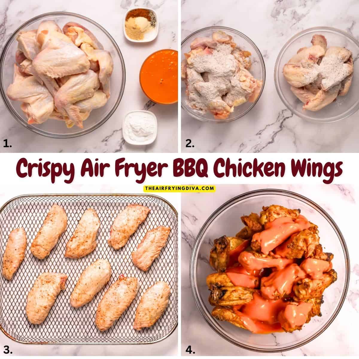 Crispy Air Fryer BBQ Chicken Wings, Get better than take-out wings, easy recipe featuring a perfect crunch and a sticky, caramelized finish. Crispy Air Fryer BBQ Chicken Wings, Get better than take-out wings, easy recipe featuring a perfect crunch and a sticky, caramelized finish.