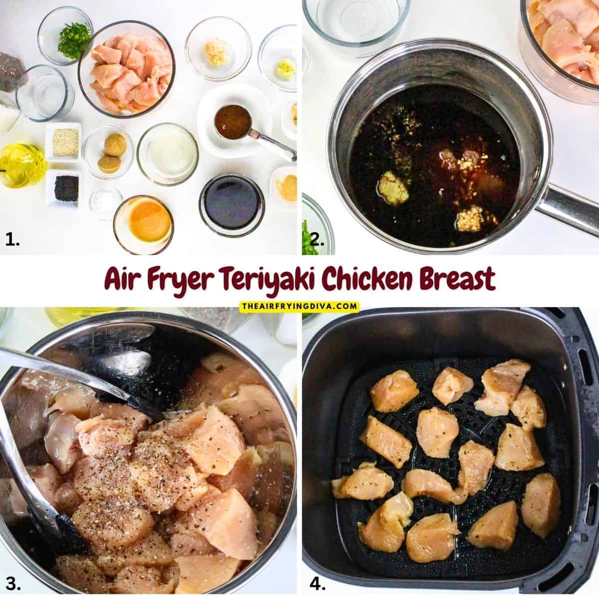 Air Fryer Teriyaki Chicken Breast, an easy recipe for tender bite-sized chicken coated in a sweet and savory sauce, air fried to perfection in under 30 minutes. Air Fryer Teriyaki Chicken Breast