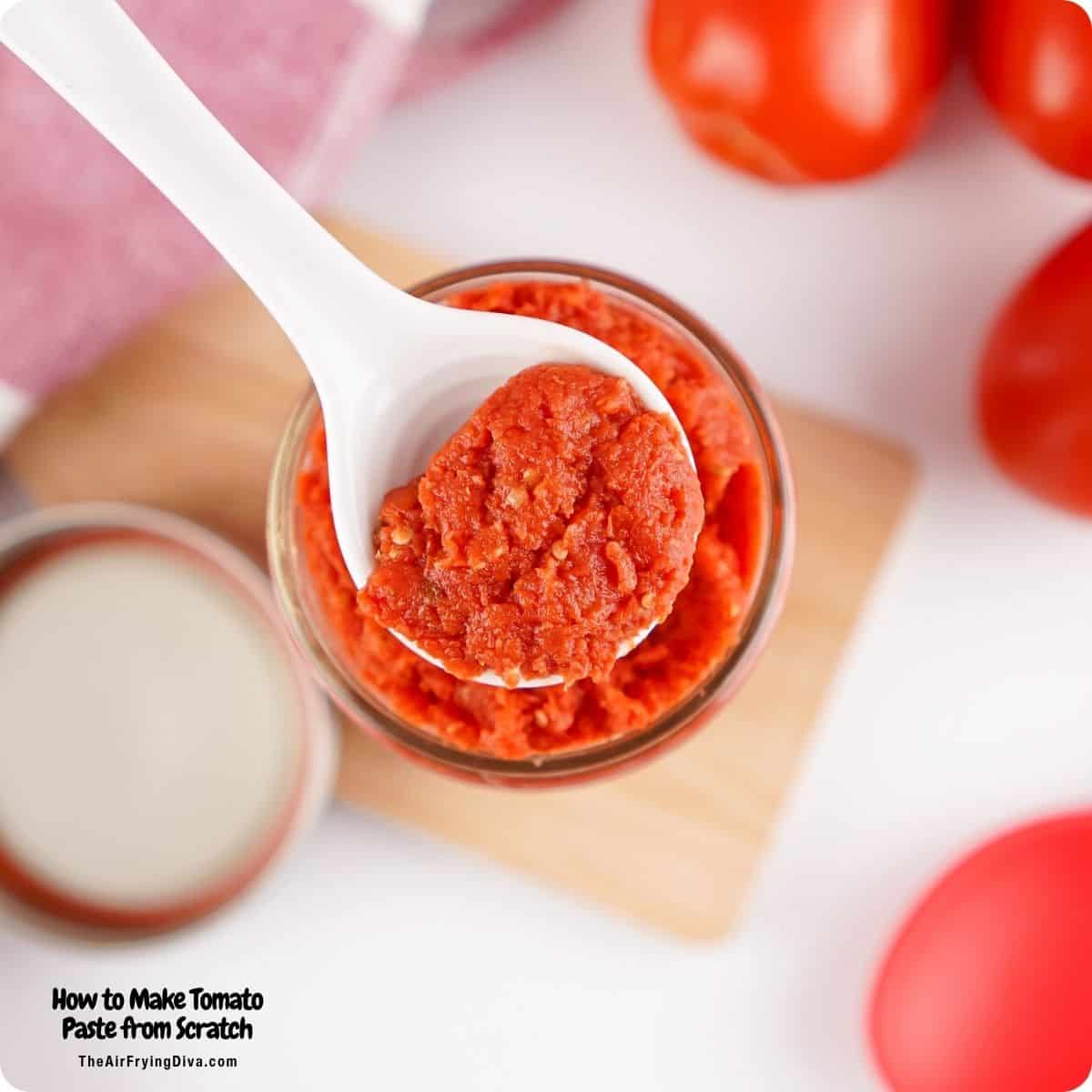 How to Make Tomato Paste from Scratch, an easy recipe for small batch paste made with 2 ingredients. Perfect for sauces, spreads, meal prep! How to Make Tomato Paste from Scratch, an easy recipe for small batch paste made with 2 ingredients. Perfect for sauces, spreads, meal prep!