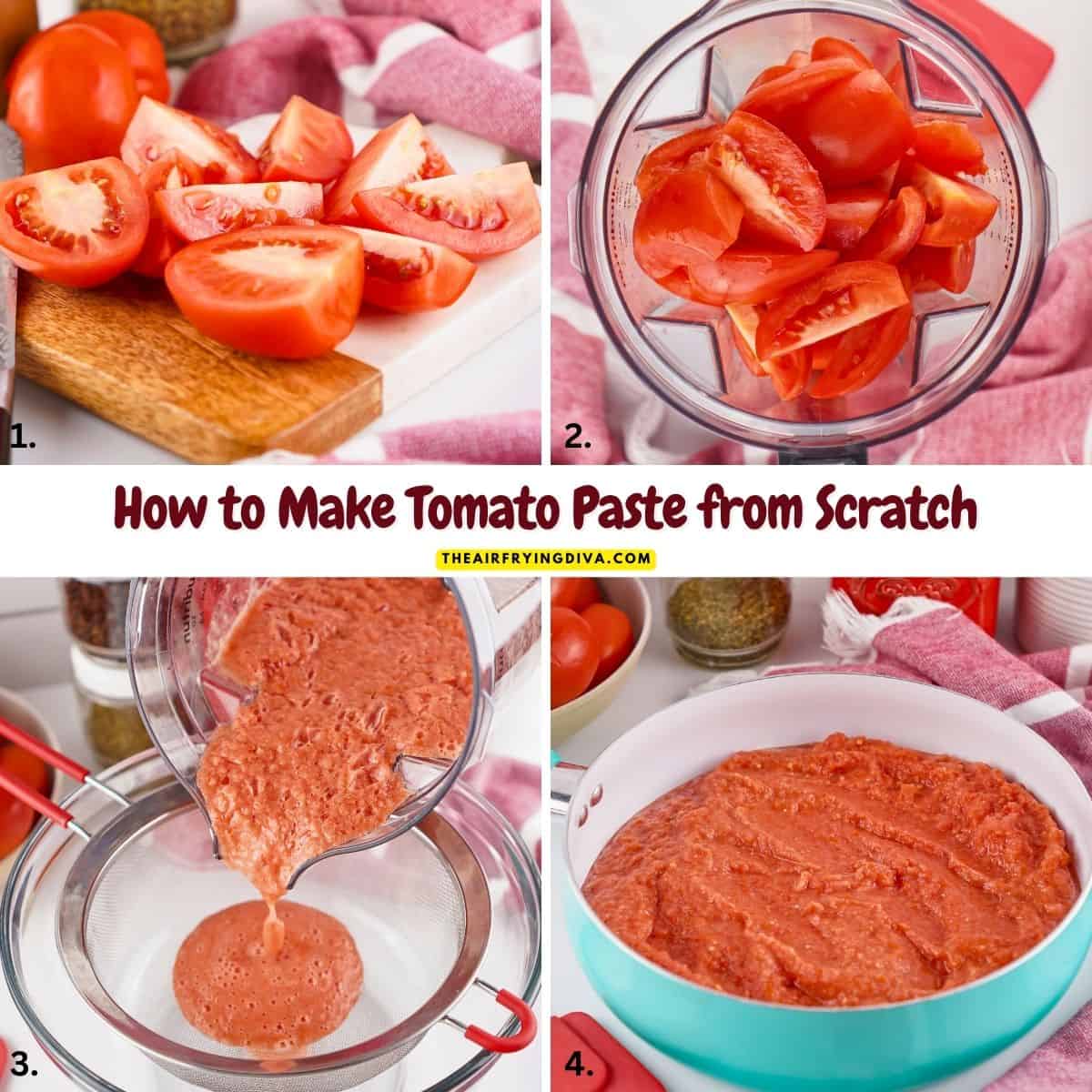 How to Make Tomato Paste from Scratch, an easy recipe for small batch paste made with 2 ingredients. Perfect for sauces, spreads, meal prep! How to Make Tomato Paste from Scratch, an easy recipe for small batch paste made with 2 ingredients. Perfect for sauces, spreads, meal prep!