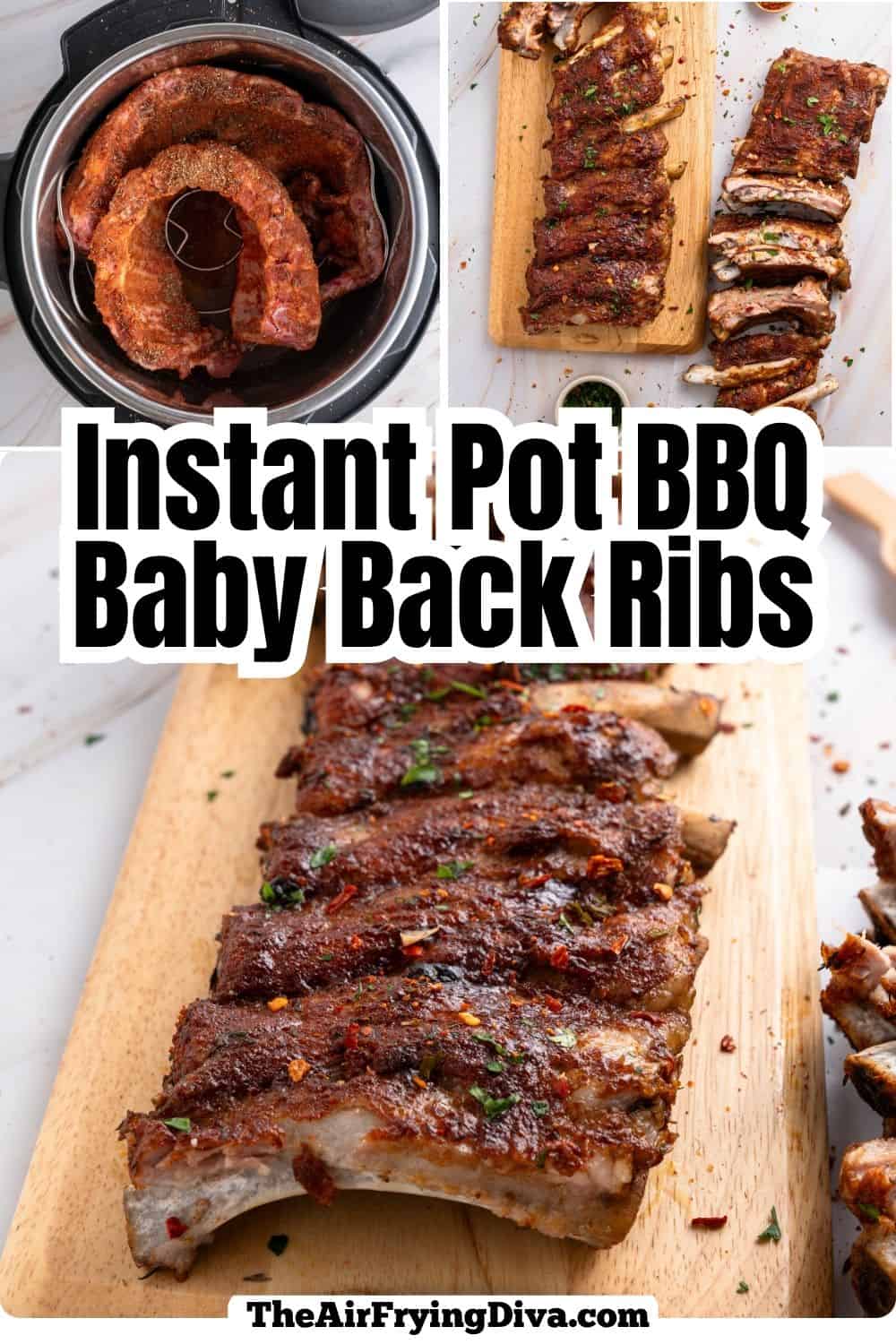 Instant Pot BBQ Baby Back Ribs, tender, flavorful, and easy to make with a smoky dry rub, BBQ sauce, and a quick broil for the perfect finish These Instant Pot BBQ Baby Back Ribs are tender, juicy, and packed with smoky BBQ flavor! Made with a simple dry rub, pressure cooked until perfectly tender, then brushed with BBQ sauce and broiled for the perfect sticky finish. An easy rib recipe for family dinners, game day, and cookouts.