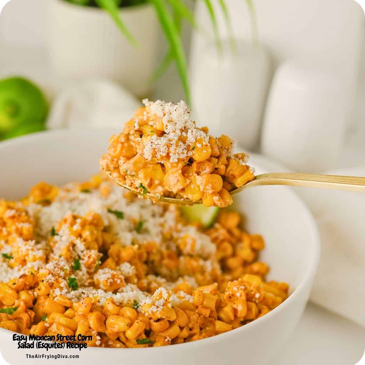 This Easy Mexican Street Corn Salad (Esquites) Recipe is creamy, tangy, and packed with bold flavor. A quick and delicious side dish. This Easy Mexican Street Corn Salad (Esquites) Recipe is creamy, tangy, and packed with bold flavor. A quick and delicious side dish.