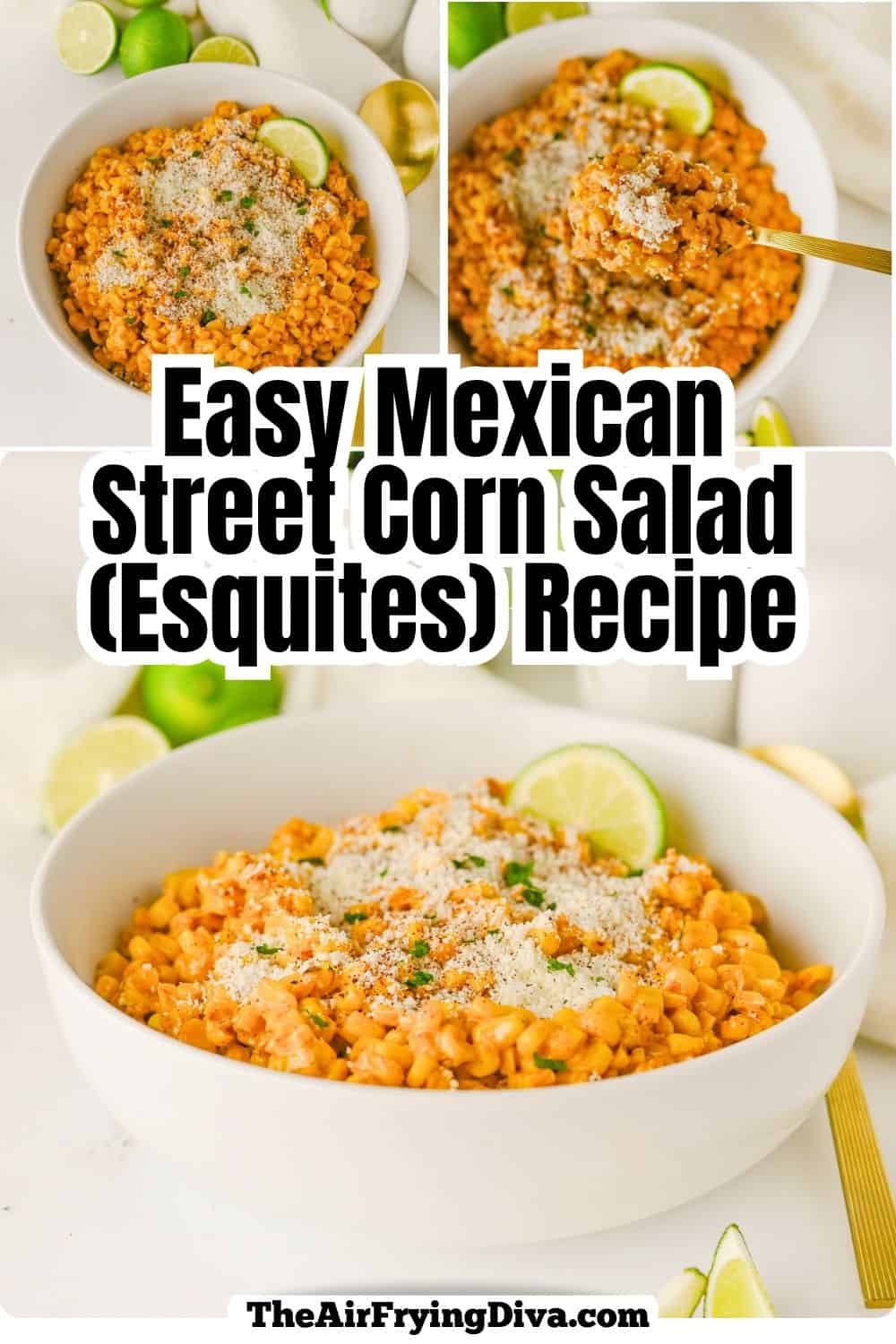 This Easy Mexican Street Corn Salad (Esquites) Recipe is creamy, tangy, and packed with bold flavor. A quick and delicious side dish. This Easy Mexican Street Corn Salad (Esquites) Recipe is creamy, tangy, and packed with bold flavor. A quick and delicious side dish.