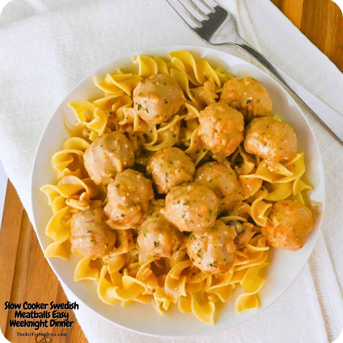 Creamy Slow Cooker Swedish Meatballs made with frozen meatballs, mushroom soup, onion soup mix, and sour cream. An easy crockpot dinner served over egg noodles or rice — perfect for busy weeknights and cozy family meals. Creamy Slow Cooker Swedish Meatballs made with frozen meatballs, mushroom soup, onion soup mix, and sour cream. An easy crockpot dinner served over egg noodles or rice — perfect for busy weeknights and cozy family meals.