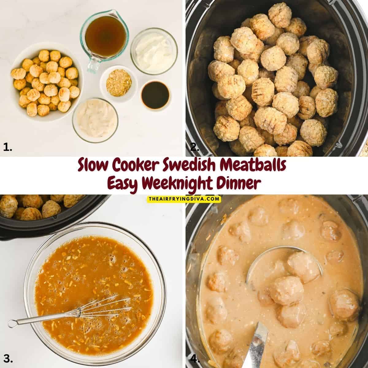 Creamy Slow Cooker Swedish Meatballs made with frozen meatballs, mushroom soup, onion soup mix, and sour cream. An easy crockpot dinner served over egg noodles or rice — perfect for busy weeknights and cozy family meals. Creamy Slow Cooker Swedish Meatballs made with frozen meatballs, mushroom soup, onion soup mix, and sour cream. An easy crockpot dinner served over egg noodles or rice — perfect for busy weeknights and cozy family meals.