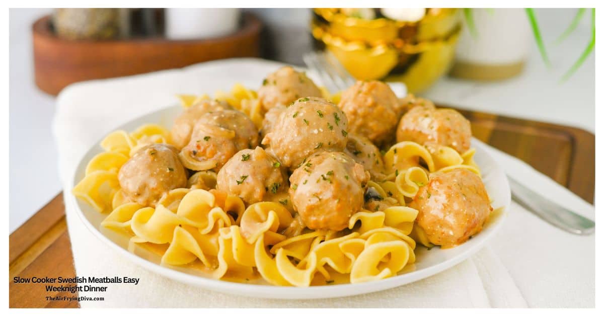 Creamy Slow Cooker Swedish Meatballs made with frozen meatballs, mushroom soup, onion soup mix, and sour cream. An easy crockpot dinner served over egg noodles or rice — perfect for busy weeknights and cozy family meals. Creamy Slow Cooker Swedish Meatballs made with frozen meatballs, mushroom soup, onion soup mix, and sour cream. An easy crockpot dinner served over egg noodles or rice — perfect for busy weeknights and cozy family meals.