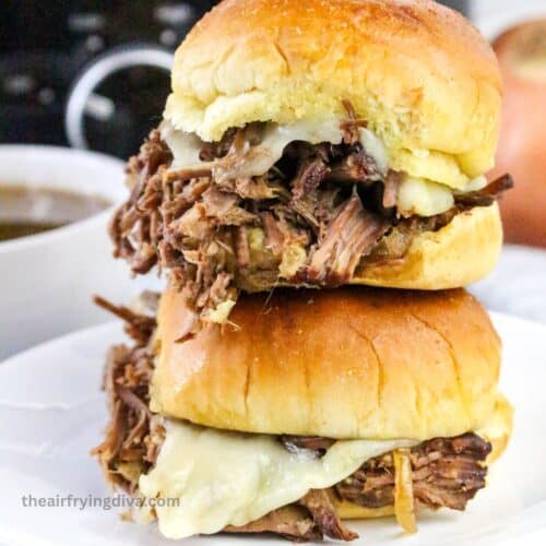 Easy Slow Cooker Shredded Beef Sliders (Crockpot Recipe)