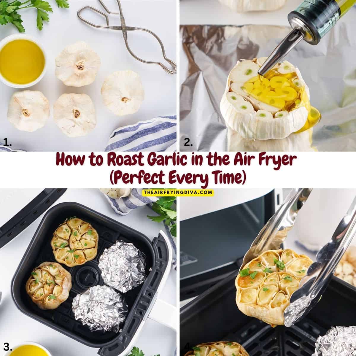 Learn how to make perfectly roasted garlic in the air fryer with just garlic bulbs and olive oil. Easy and perfect as a spread or for recipes Learn how to make perfectly roasted garlic in the air fryer with just garlic bulbs and olive oil. Easy and perfect as a spread or for recipes